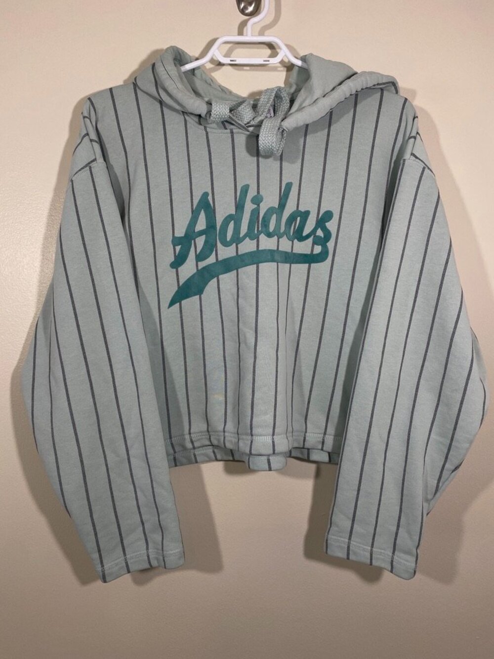 Adidas Originals Pinstripe Cropped Hoodie